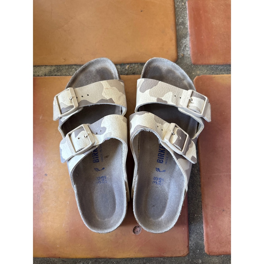 Birkenstock Arizona Camo Desert Tan Birko-Flor Sandals 38 L7 M5 1013009